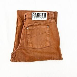 Ragged Priest Wide Leg Brown Denim Zip Up Jeans Size 24